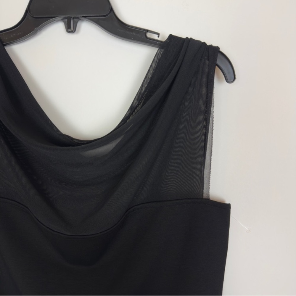 Marcella NYC Cabrini Top European Ponte & Mesh Drape Top Medium - Picture 13 of 16